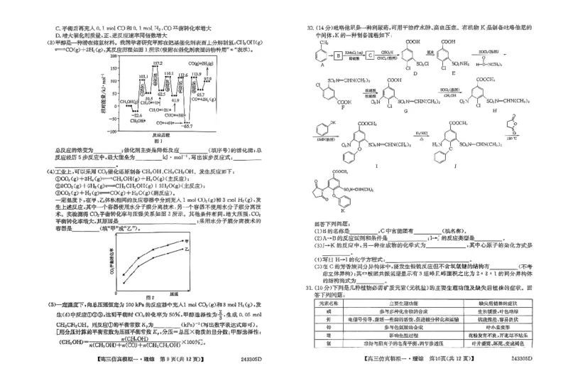 理综_2024届河南省TOP二十名校高三上学期仿真模拟（一）_2024届河南省TOP二十名校高三上学期仿真模拟（一）理综试题