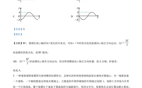 精品解析：河北省张家口市2023-2024学年高三上学期期末考试物理试卷（解析版）_2024届河北省张家口市高三上学期1月期末_河北省张家口市2024届高三上学期1月期末物理