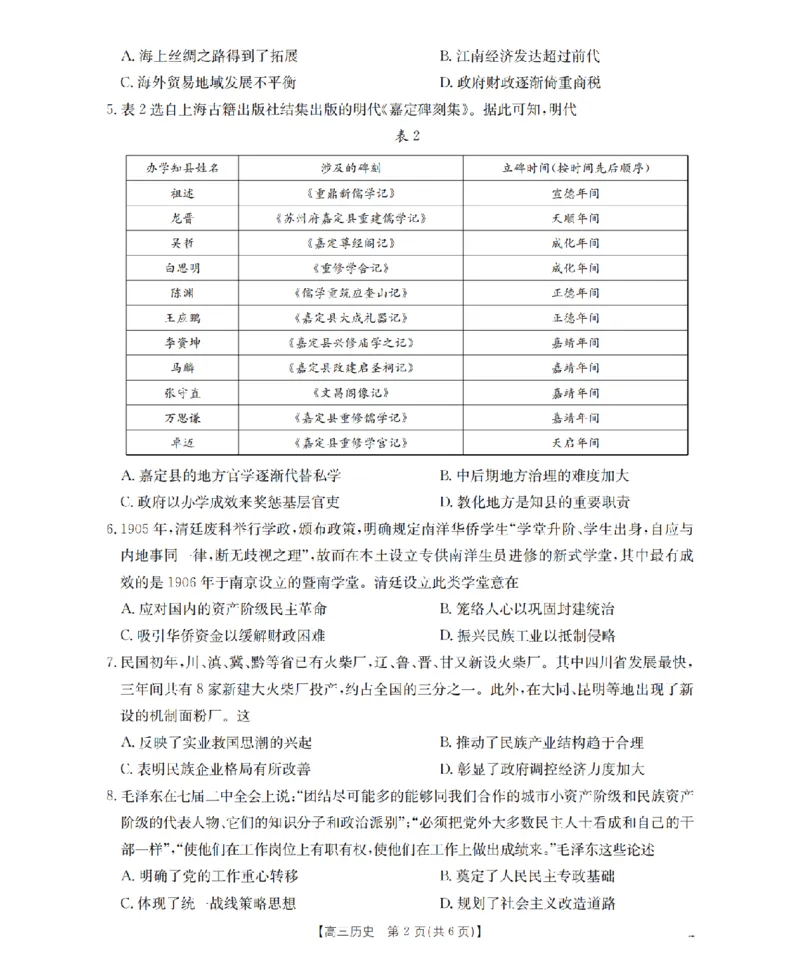 辽宁省葫芦岛市葫芦岛市、县2026届高三上学期协作校第二次考试（26-147C）历史_2025年12月_251214辽宁省葫芦岛市（县）2026届高三上学期协作校第二次考试（金太阳26-147C）（全科）