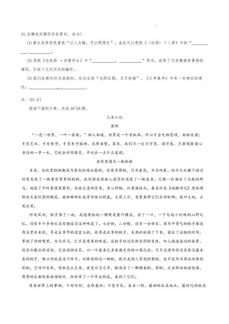 红桥区（高三上学期）期中（语文）2025-2026学年试卷_2025年11月_251116天津市红桥区2025-2026学年高三上学期11月期中考试_天津市红桥区2025-2026学年高三上学期11月期中考试语文