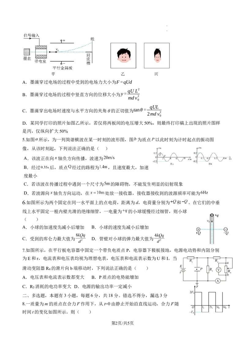物理试题_2025年12月_2512162026届四川省成都市成华区列五中学高三上学期12月一诊考前模拟（全科）_2026届四川省成都市成华区列五中学高三上学期12月一诊考前模拟物理试题