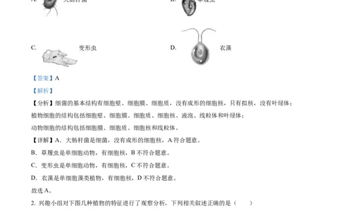 精品解析：2023年湖北省鄂州市中考生物真题（解析版）_中考真题_8.生物中考真题2015-2024年_2023年全国中考生物7.20_精品解析：2023年湖北省鄂州市中考生物真题