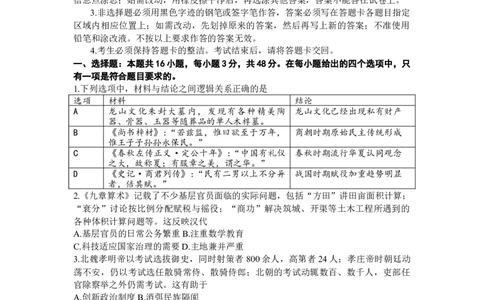广东省茂名市2024届高三年级第一次综合测试（茂名一模）历史_2024届广东省茂名市高三年级第一次综合测试（茂名一模）