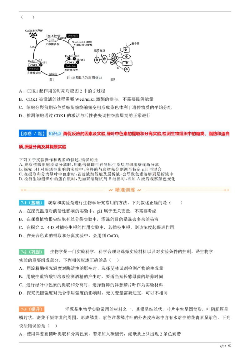 点石联考高三生物巩固卷A卷2025.12-_2025年12月_251221辽宁省点石联考2026届高三上学期12月联考考后巩固卷（全科）_高三生物A卷