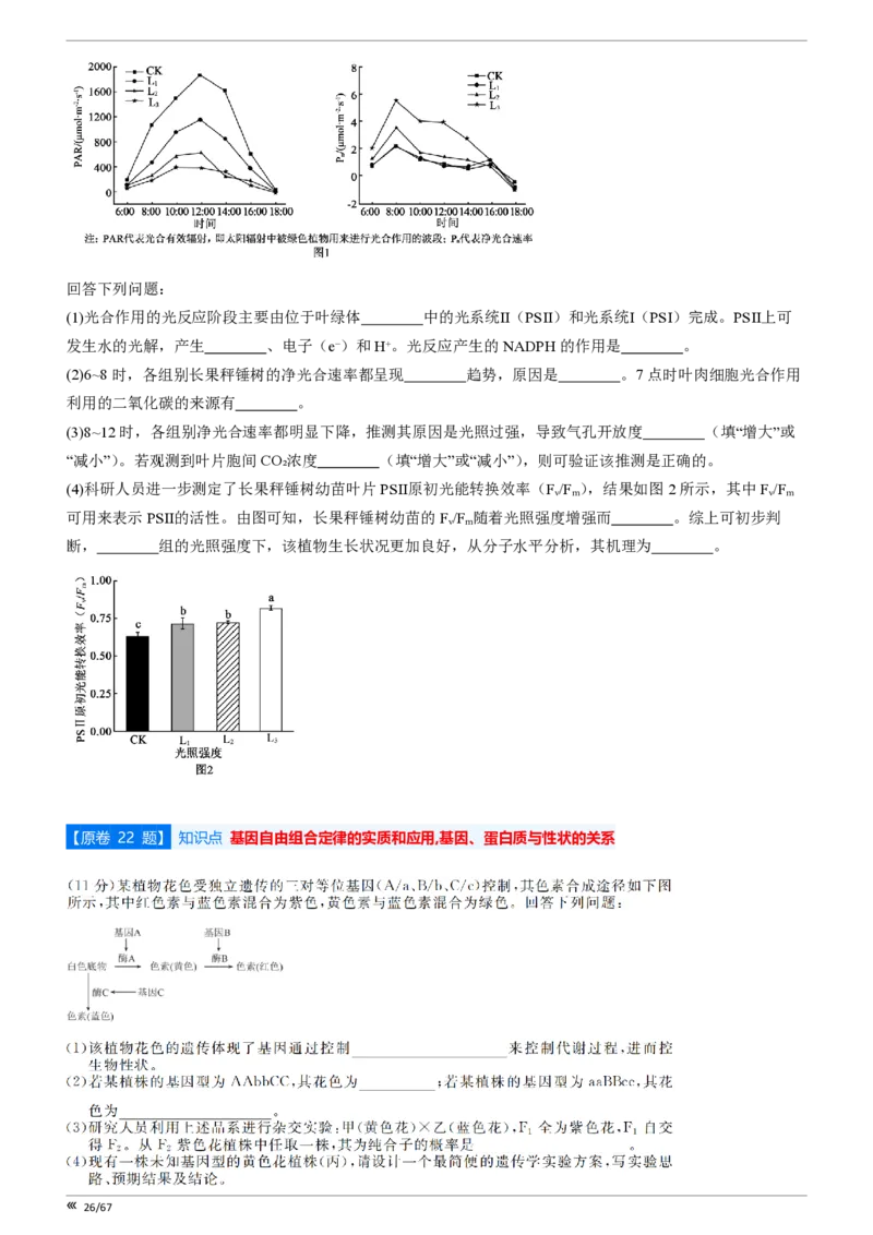 点石联考高三生物巩固卷A卷2025.12-_2025年12月_251221辽宁省点石联考2026届高三上学期12月联考考后巩固卷（全科）_高三生物A卷