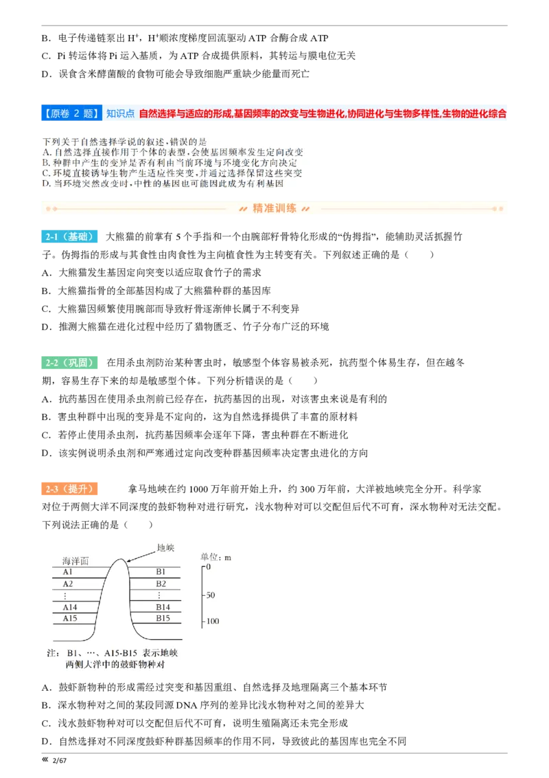 点石联考高三生物巩固卷A卷2025.12-_2025年12月_251221辽宁省点石联考2026届高三上学期12月联考考后巩固卷（全科）_高三生物A卷