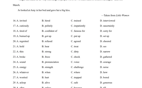 精品解析：江苏省扬州市2021年中考英语试题（原卷版）_中考真题_3.英语中考真题2015-2024年_2021中考英语真题86份_2021江苏省_精品解析：江苏省扬州市2021年中考英语试题