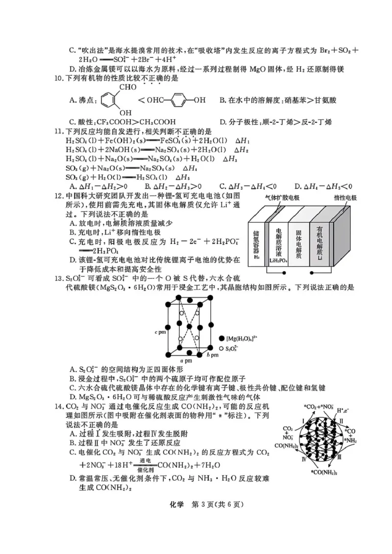 化学试题｜26届强基联盟国庆返校考_2025年10月_251012浙江省强基联盟2025-2026学年高三上学期10月联考（全科）_浙江省强基联盟2025-2026学年高三上学期10月联考化学试题（含答案）