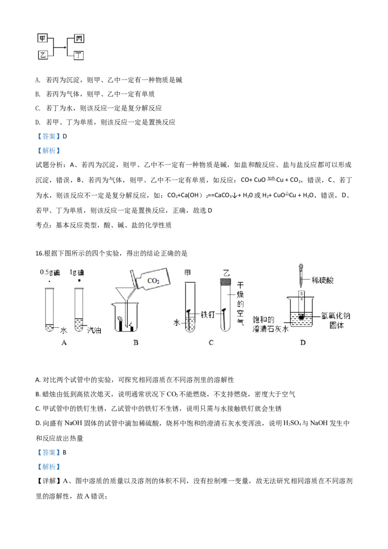 精品解析：山东省泰安市2020年中考化学试题（解析版）_中考真题_5.化学中考真题2015-2024年_2020中考化学真题（113份）_2020年中考真题精品解析化学（山东泰安卷）精编word版
