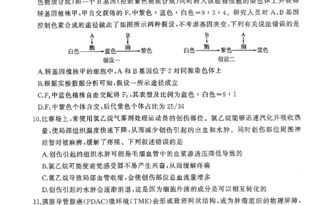 2025届百师联盟高三下学期二轮复习联考（三）生物试题_2025年5月_2505152025届百师联盟高三下学期二轮复习联考（三）