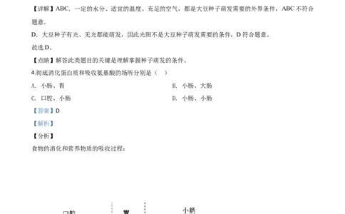 精品解析：辽宁省沈阳市2020年中考生物试题（解析版）_中考真题_8.生物中考真题2015-2024年_2020生物真题74份_2020年中考真题精品解析生物（辽宁沈阳卷）精编word版