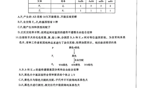 试题_1多考区联考试卷_0320百师联盟2024-2025学年高一下学期3月联考_百师联盟2024-2025学年高一下学期3月联考生物试题