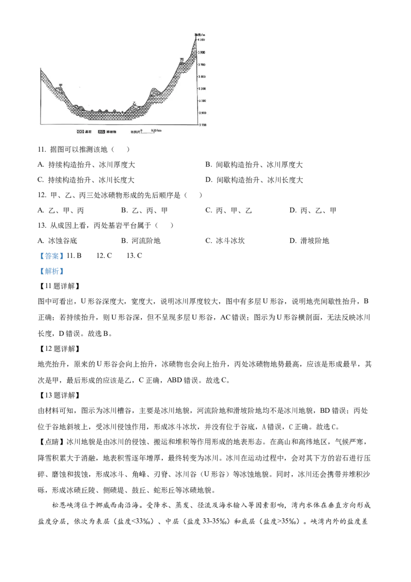 2025年1月八省联考高考综合改革适应性测试&mdash;&mdash;高三地理（内蒙古卷）Word版含解析_2025年1月_❤2025年高考综合改革适应性演练（八省联考）(1)