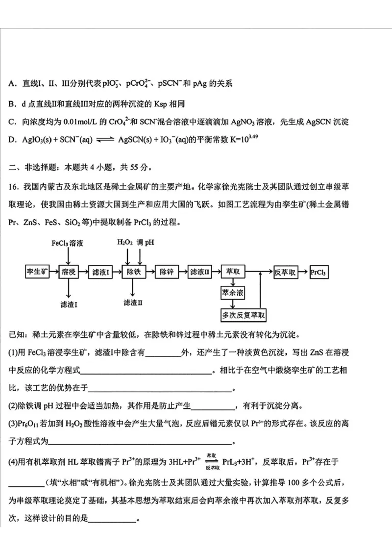 2025届吉林省长春市东北师范大学附属中学高三下学期第五次模拟考试化学试题（含答案）_2025年5月_2505312025届吉林省长春市东北师范大学附属中学高三下学期第五次模拟考试（全科）