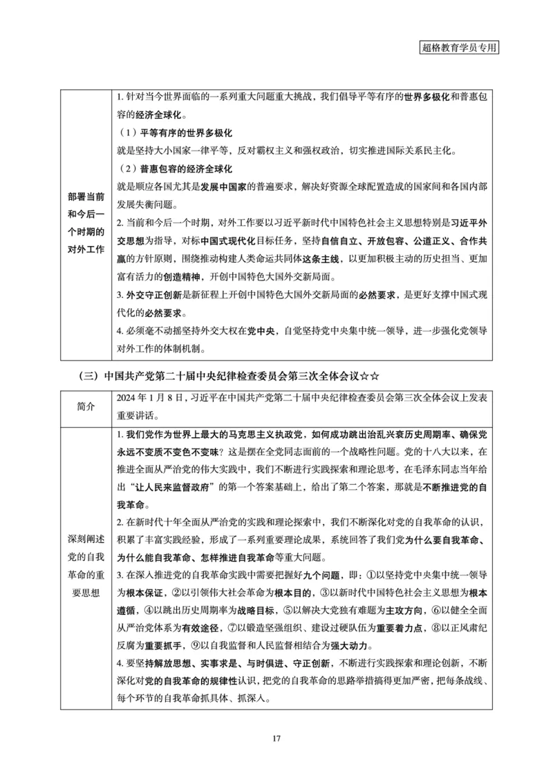 超格2024年1月时政讲义+60题_2026考公资料_（05）超格_超格时政_超格全国时政重点+重要会议讲话+720题