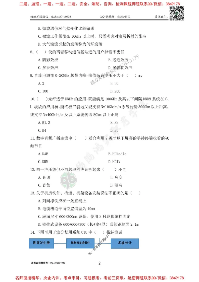 2025年终极三套题（第一套）_1_2026年一级建造师_2026年一建通信_2025年一建通信SVIP_05-考前密训✿央企特训✿机构普押_05-通信《终极三套题》杨鹏