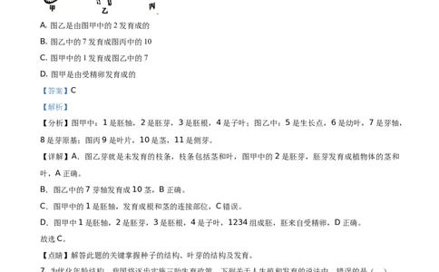 精品解析：山东省聊城市2021年中考生物试题（解析版）_中考真题_8.生物中考真题2015-2024年_地区卷_山东省_山东聊城生物10-22