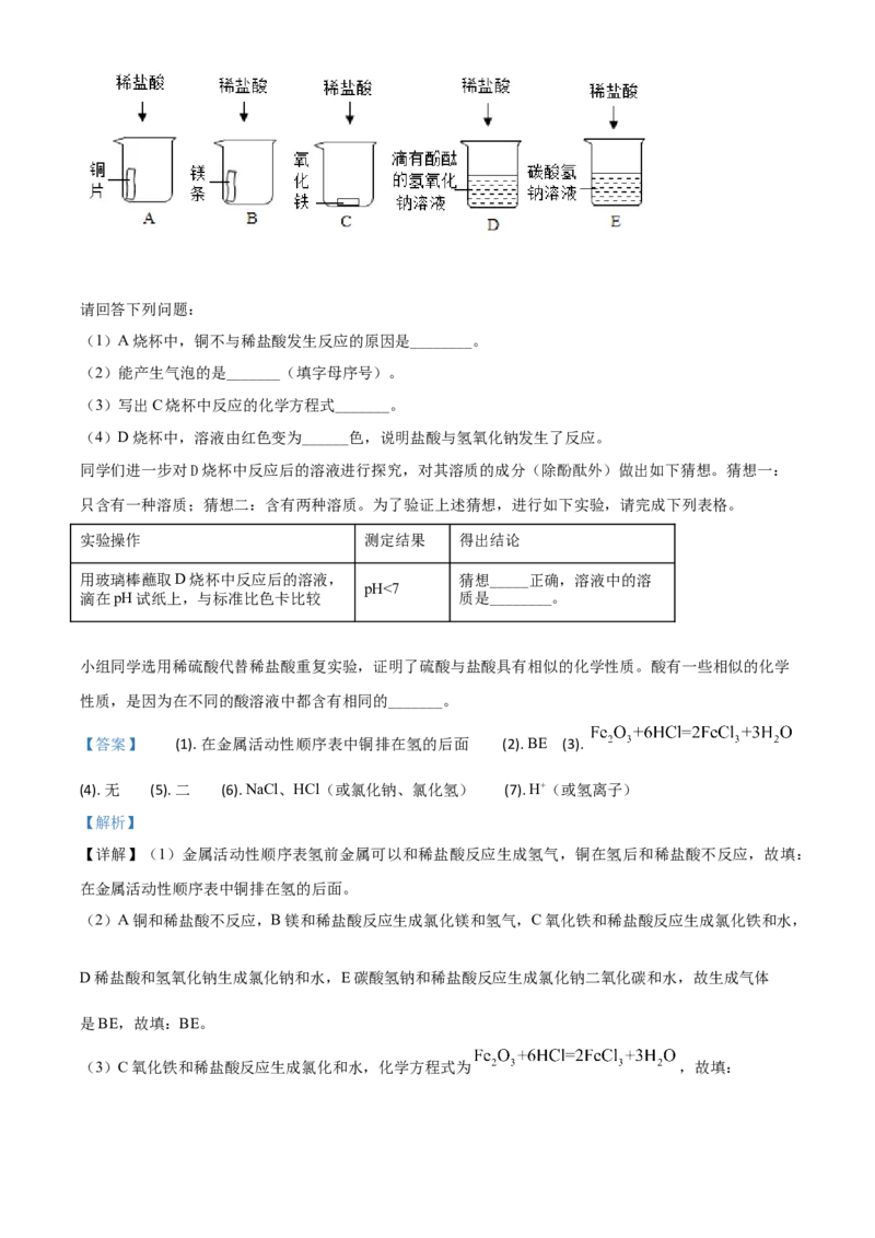 精品解析：辽宁省抚顺市、铁岭市2020年中考化学试题（解析版）_中考真题_5.化学中考真题2015-2024年_2020中考化学真题（113份）