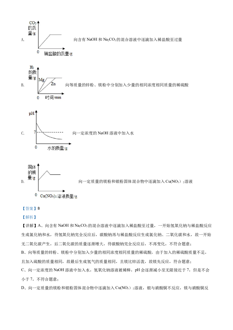 精品解析：湖南省郴州市2020年中考化学试题（解析版）_中考真题_5.化学中考真题2015-2024年_2020中考化学真题（113份）_2020年中考真题精品解析化学(湖南郴州卷)精编word版