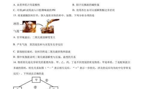 精品解析：2024年四川省成都市中考化学真题（原卷版）_中考真题_5.化学中考真题2015-2024年_2024年中考化学真题_精品解析：2024年四川省成都市中考化学真题