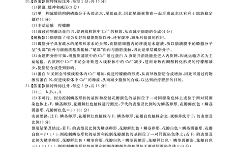 2025年湖北省新高考信息卷（四）生物答案_2025年5月_2505182025年湖北省新高考信息卷（四）（全科）