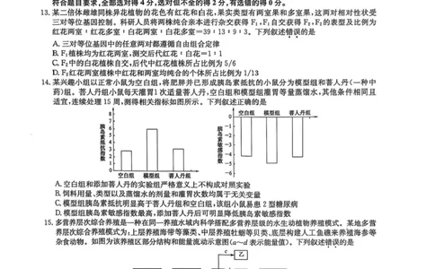 九师联盟2025届高三2月质量检测生物试题+答案_2025年2月_250228九师联盟2025届高三2月质量检测（2.27-2(1).28）（全科）