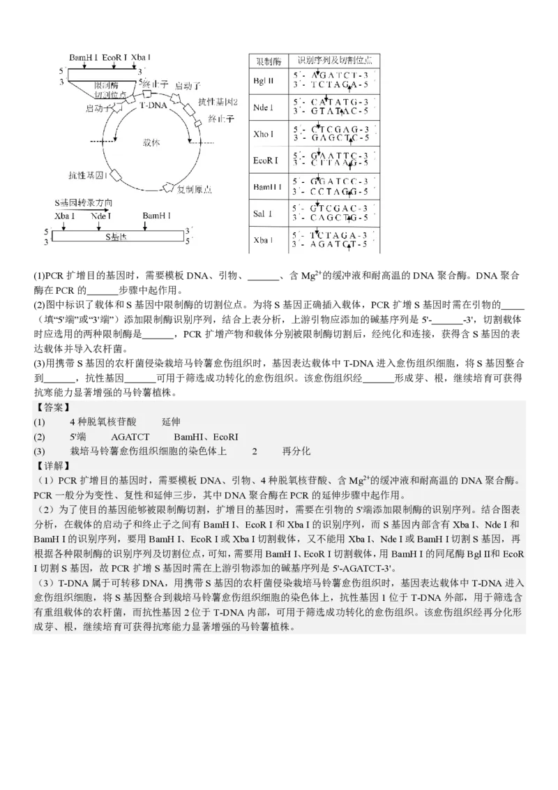 陕、晋、宁、青生物-答案_1.高考2025全国各省真题+答案_00.2025各省市高考真题及答案（按省份分类）_23、山西卷（9科全）_生物