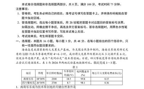 2025年沈阳市高考三模地理试题_2025年5月_250515辽宁省沈阳市2025届高三下学期教学质量监测（三）（全科）
