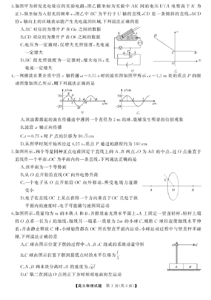 2025届湖南高三天壹冲刺压轴大联考物理试题_2025年5月_2505282025届湖南高三天壹冲刺压轴大联考（全科）