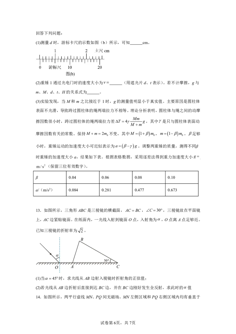 湖北2025年高考湖北卷物理高考真题文档版（含答案）_1.高考2025全国各省真题+答案_00.2025各省市高考真题及答案（按省份分类）_7、湖北卷（9科全）_4.物理