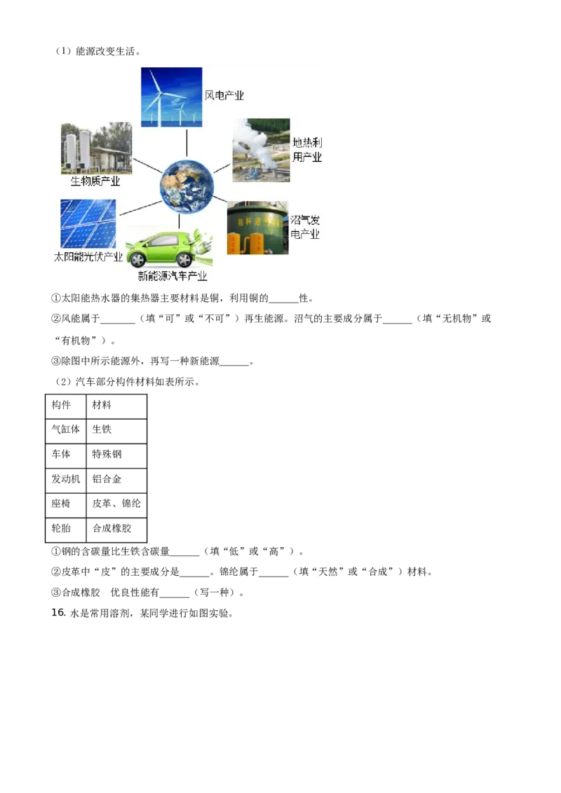 精品解析：四川省成都市2021年中考化学试题（原卷版）_中考真题_5.化学中考真题2015-2024年_地区卷_四川省_四川成都化学08-22