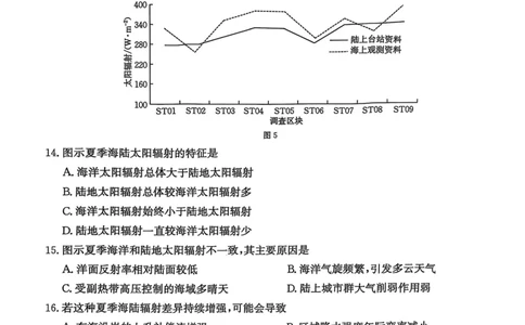 2025届河北省&ldquo;五个一&rdquo;名校联盟高三下学期4月联考地理试题（含答案）_2025年4月_2504282025届河北省&ldquo;五个一&rdquo;名校联盟高三下学期4月联考（全科）