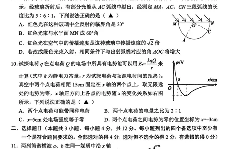 2025年金华市义乌市高三三模-物理试卷_2025年5月_2505142025年金华市义乌市高三三模适应性考试（全科）_2025年金华市义乌市高三三模适应性考试物理