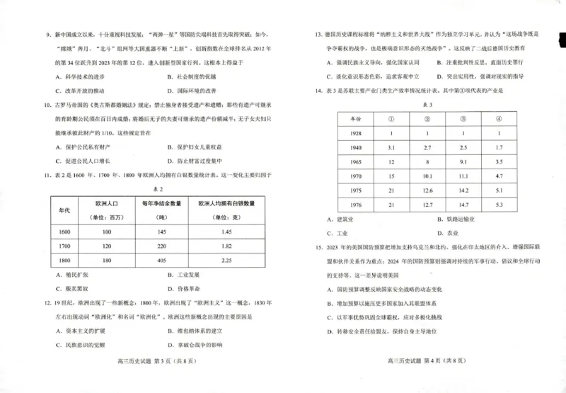 2025届山东省菏泽市高三下学期一模考试历史试题_2025年2月_250226山东省菏泽市2025年高三一模考试（全科）_2025届山东省菏泽市高三下学期一模考试历史