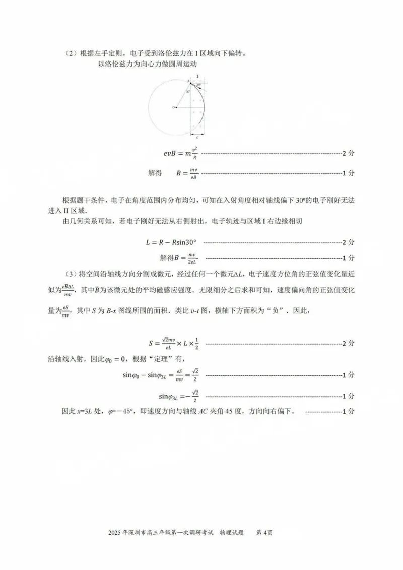 2025届深圳一模物理答案_2025年2月_2502202025届广东省深圳市高三下学期第一次调研考试（全科）_2025届广东省深圳市高三下学期第一次调研考试物理