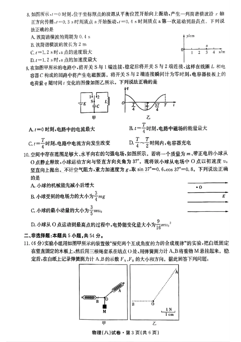 2025届云南名校月考（八）物理_2025年5月_250511云南省名校联盟2025届高三月考（八）（全）