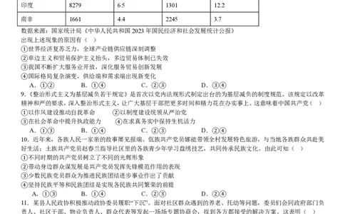 浙江政治1月-试题_1.高考2025全国各省真题+答案_00.2025各省市高考真题及答案（按省份分类）_14、浙江省（全科）_政治