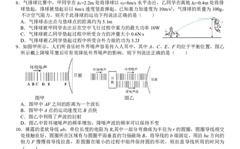 2503天域试卷_2025年3月_250305浙江省天域全国名校协作体2024-2025学年高三下学期3月月考_浙江省天域全国名校协作体2024-2025学年高三下学期3月月考物理