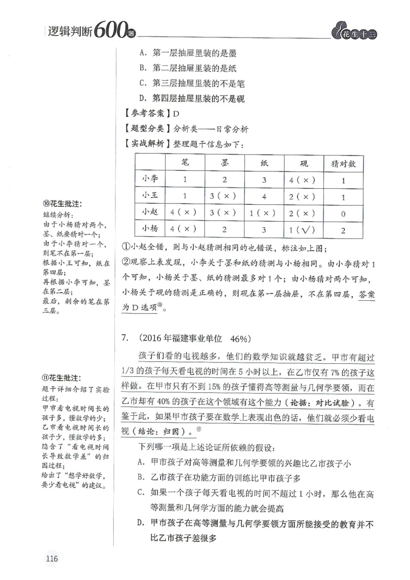逻辑判断600题解析篇_2026考公资料_花生十三合集_旗舰班-国考（2026版）花生十三旗舰班（花生行测+飞扬申论）⭐⭐⭐_电子资料（讲义+题本）_刷题题本_逻辑判断600题