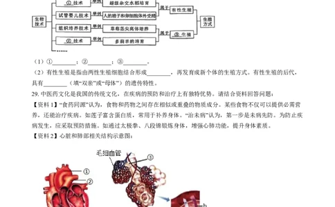 精品解析：2024年湖南省中考生物真题（原卷版）_中考真题_8.生物中考真题2015-2024年_2024年中考生物真题_精品解析：2024年湖南省中考生物真题