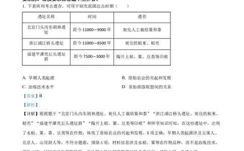 精品解析：2024年重庆市中考历史真题（A卷）（解析版）_中考真题_6.历史中考真题2015-2024年_2024年中考历史真题_精品解析：2024年重庆市中考历史真题（A卷）
