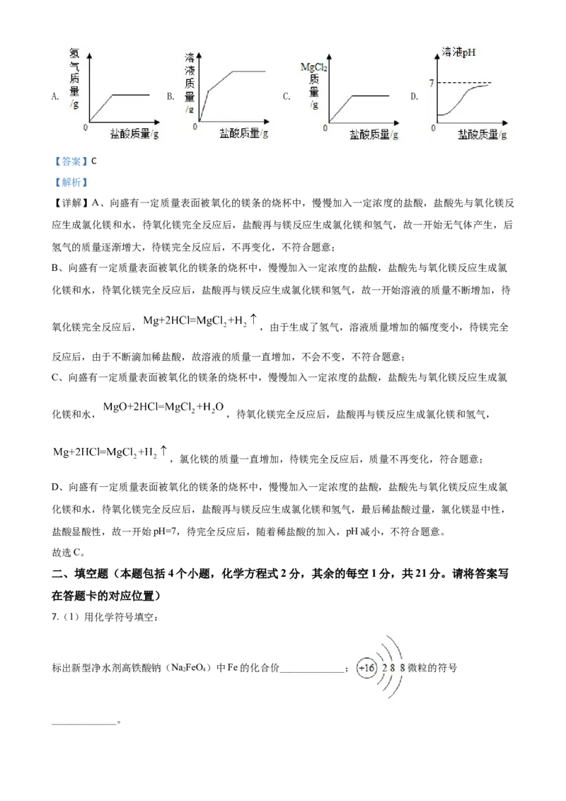 精品解析：内蒙古包头市2020年中考化学试题（解析版）_中考真题_5.化学中考真题2015-2024年_2020中考化学真题（113份）_2020年中考真题精品解析化学（内蒙古包头卷）精编word版