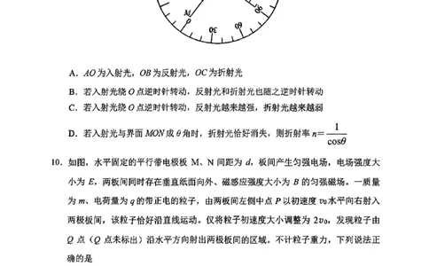 2025届吉林省长春市高三下学期二模物理试题_2025年2月_250225吉林省长春市2025届高三质量监测（二）（长春二模）_2025届吉林省长春市高三下学期质量监测（二）物理