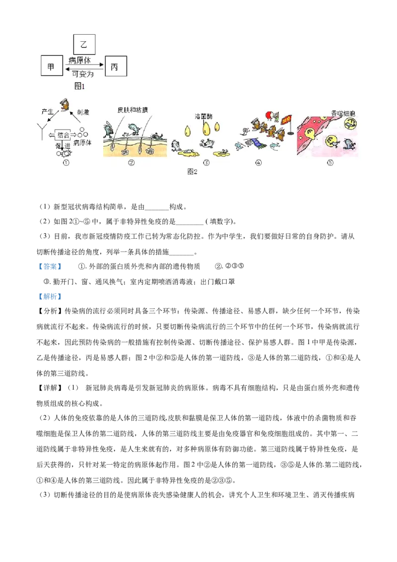精品解析：四川省资阳市2021年生物中考试题（解析版）_中考真题_8.生物中考真题2015-2024年_2021中考生物真题64份_2021四川_精品解析：四川省资阳市2021年生物中考试题