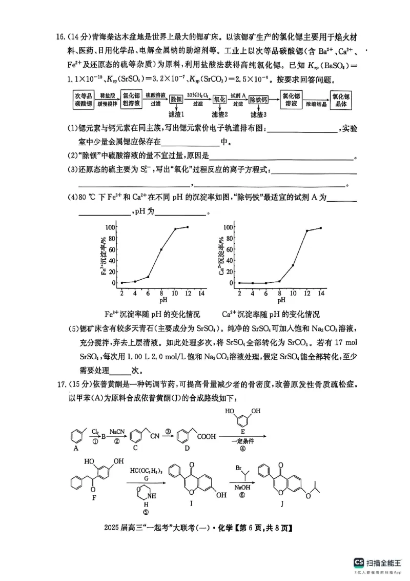 化学_2025年3月_2503182025届湖南省高三下学期&ldquo;一起考&rdquo;大联考（一模）_2025届湖南省高三下学期&ldquo;一起考&rdquo;大联考（一模）化学