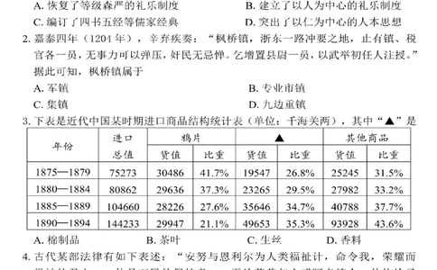 2025年嘉兴市高三基础测试+历史_2025年9月_250920浙江省嘉兴市2025年9月高三基础测试（全科）_浙江省嘉兴市2025年9月高三基础测试历史