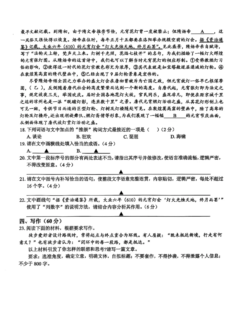 2025浙江省精诚联盟适应性联考-语文试卷_2025年5月_250518浙江省精诚联盟联考-2024学年第二学期浙江省精诚联盟适应性联考（全科）