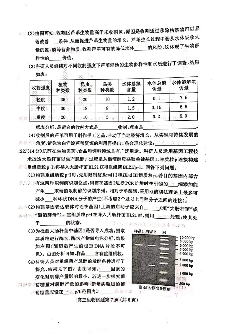 2025届河北省保定市高三一模考试生物试题_2025年4月_2504092025届河北省保定市高三一模试题