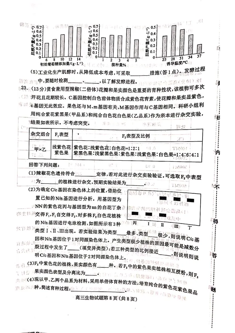 2025届河北省保定市高三一模考试生物试题_2025年4月_2504092025届河北省保定市高三一模试题