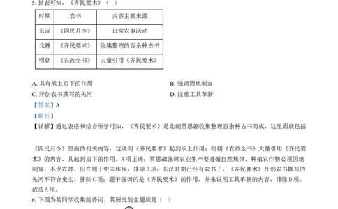 精品解析：2024年福建省中考历史真题（解析版）_中考真题_6.历史中考真题2015-2024年_2024年中考历史真题_精品解析：2024年福建省中考历史真题